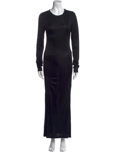 Pre-owned Khaite Wool Long Dress In Black