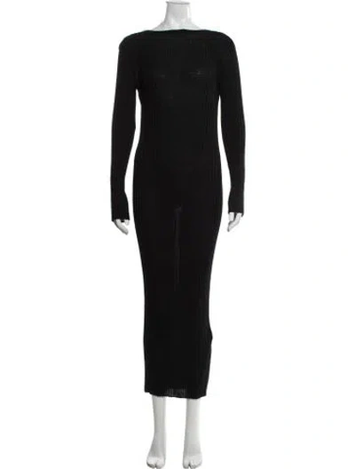 Pre-owned Khaite Wool Long Dress In Black
