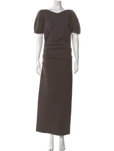 Pre-owned Khaite Wool Long Dress In Brown