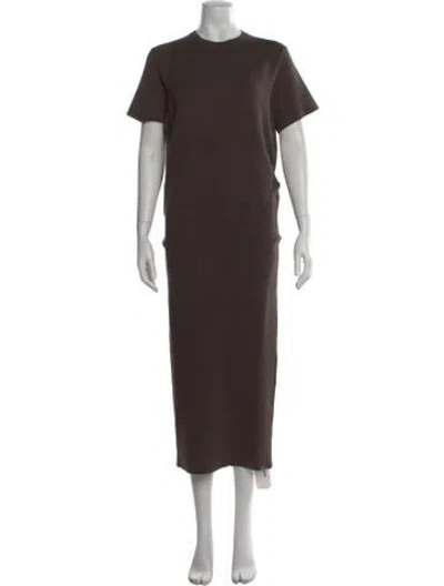Pre-owned Khaite Wool Long Dress In Brown