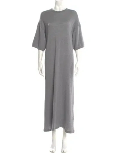 Pre-owned Khaite Wool Long Dress In Gray