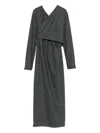 Khaite Wool Midi Dress In Gray