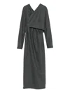 Khaite Wool Midi Dress In Gray