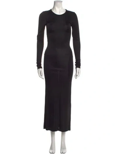 Pre-owned Khaite Wool Midi Length Dress In Black