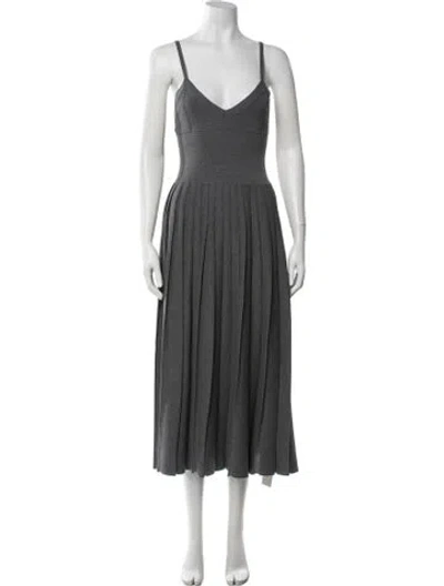 Pre-owned Khaite Wool Midi Length Dress In Grey