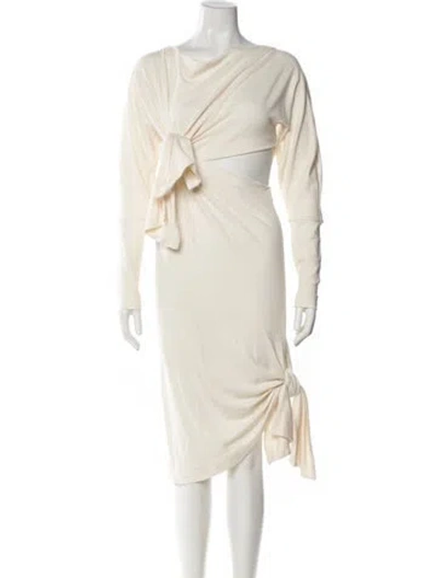 Pre-owned Khaite Wool Midi Length Dress In Neutral