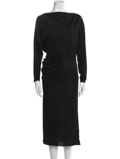 Pre-owned Khaite Wool Midi Length Dress W/ Tags In Black