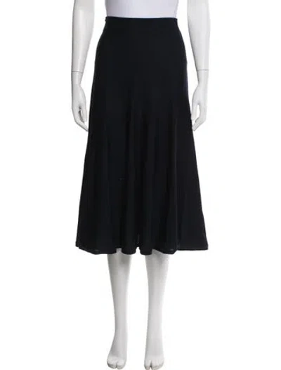 Pre-owned Khaite Wool Midi Length Skirt In Black