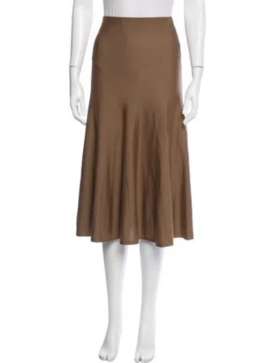 Pre-owned Khaite Wool Midi Length Skirt In Brown