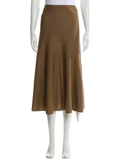 Pre-owned Khaite Wool Midi Length Skirt W/ Tags In Brown