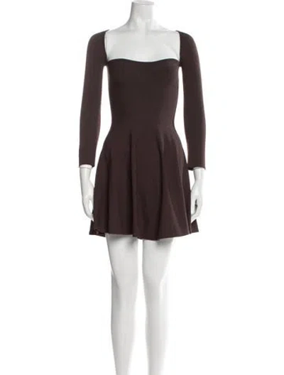 Pre-owned Khaite Wool Mini Dress In Brown