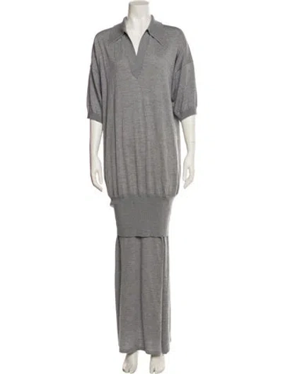 Pre-owned Khaite Wool Mini Dress In Gray