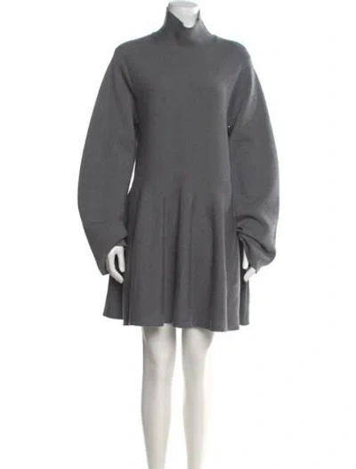 Pre-owned Khaite Wool Mini Dress In Gray