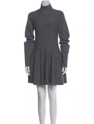 Pre-owned Khaite Wool Mini Dress In Gray