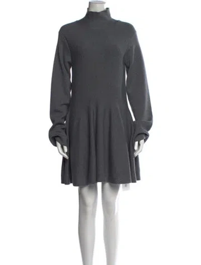 Pre-owned Khaite Wool Mini Dress In Grey