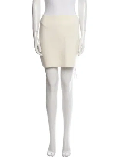 Pre-owned Khaite Wool Mini Skirt W/ Tags In Yellow