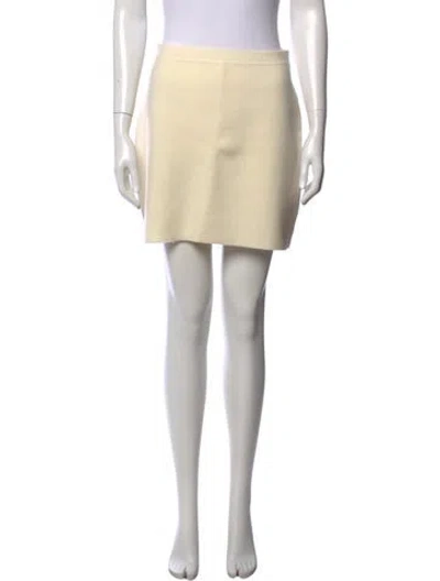 Pre-owned Khaite Wool Mini Skirt In Yellow