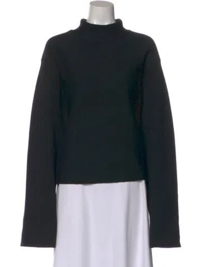 Pre-owned Khaite Wool Mock Neck Sweater In Black
