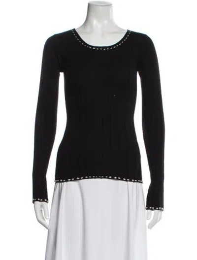 Pre-owned Khaite Wool Scoop Neck Sweater In Black