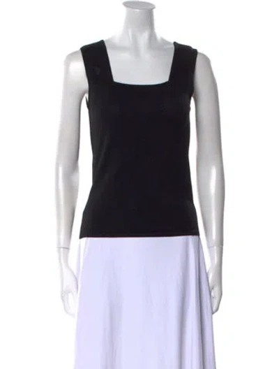Pre-owned Khaite Wool Square Neckline Top In Black