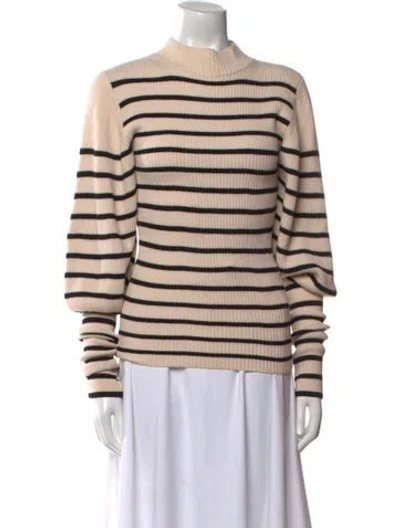 Pre-owned Khaite Wool Striped Sweater In White