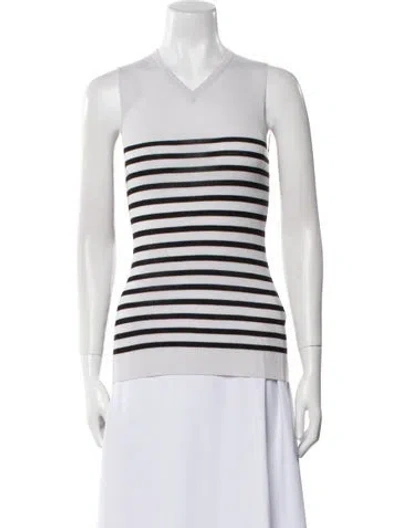 Pre-owned Khaite Wool Striped Top W/ Tags In Gray
