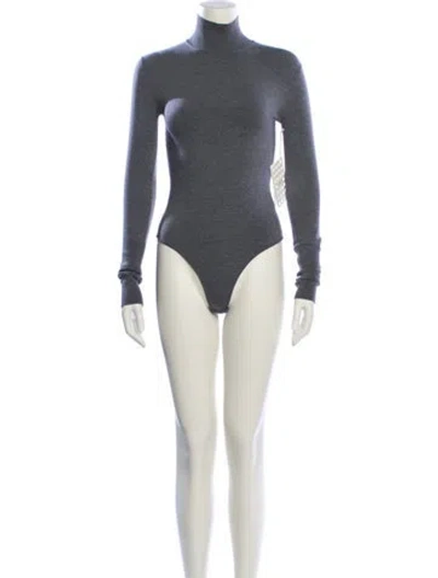 Pre-owned Khaite Wool Turtleneck Bodysuit W/ Tags In Gray