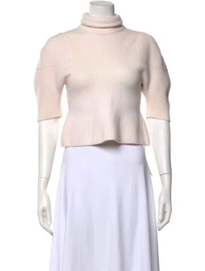 Pre-owned Khaite Wool Turtleneck Sweater In Neutral