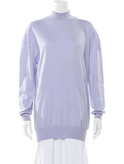Pre-owned Khaite Wool Turtleneck Sweater In Purple