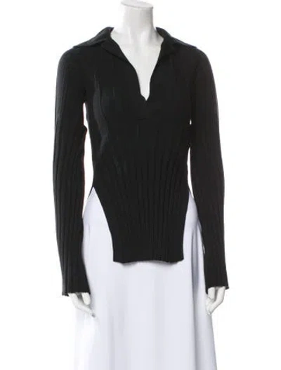 Pre-owned Khaite Wool V-neck Sweater In Black