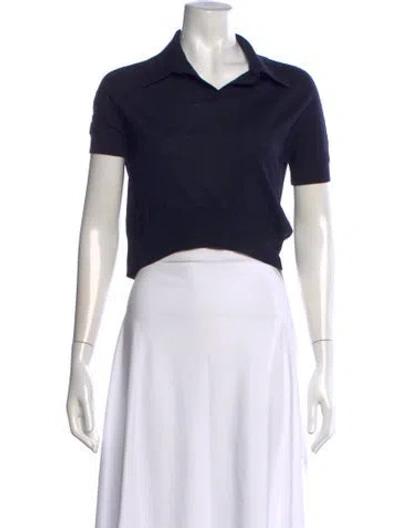 Pre-owned Khaite Wool V-neck Sweater In Blue