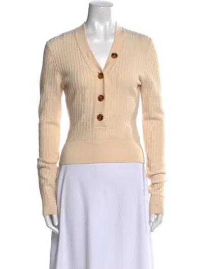 Pre-owned Khaite Wool V-neck Sweater In Neutral