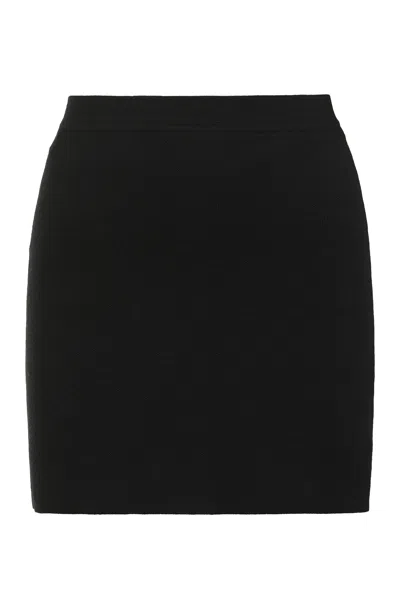 Khaite Wool-blend Knit Mini Skirt In Animal Print