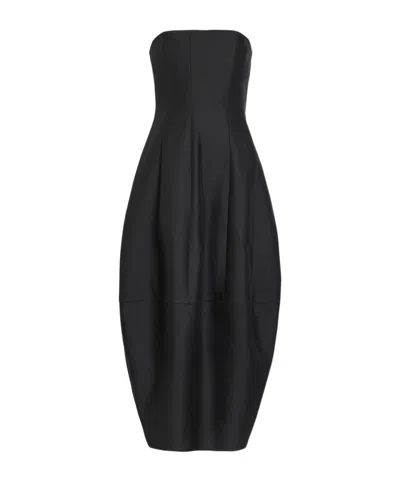 Khaite Wool-blend Midi Dress In Black