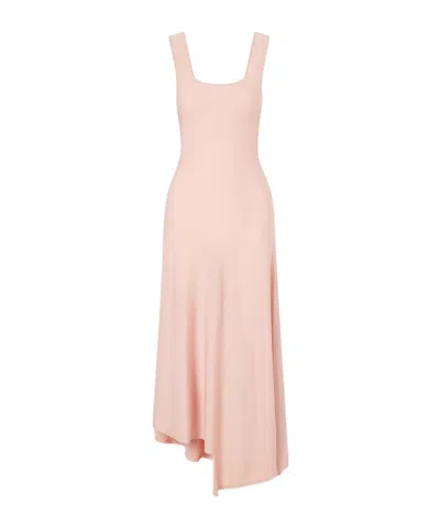 Khaite Seberg Merino Wool-knitted Midi Dress In Pink