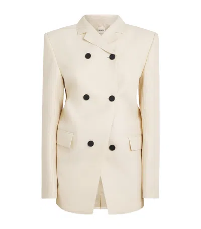 Khaite Wool-silk Rolo Blazer In White