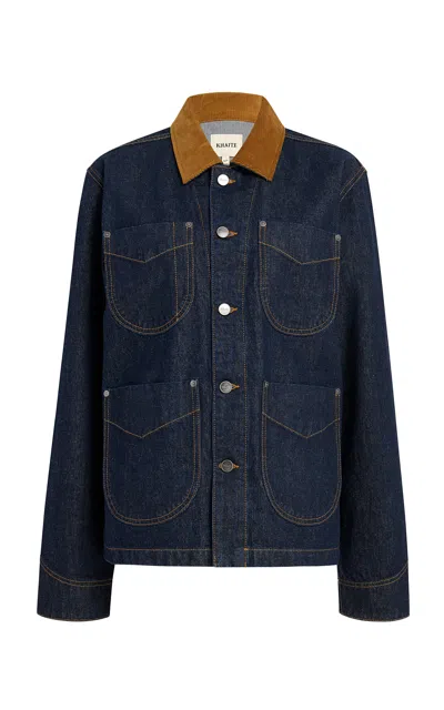 Khaite Wyatt Denim Chore Jacket In Blue