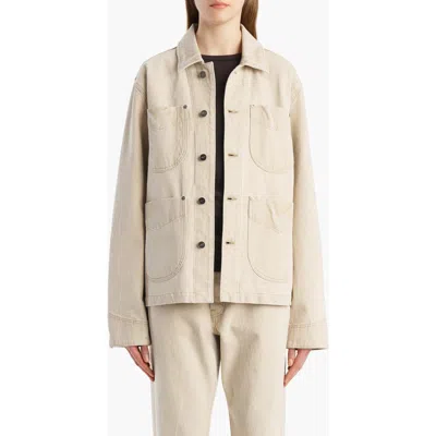 Khaite Wyatt Denim Chore Jacket In Neutral
