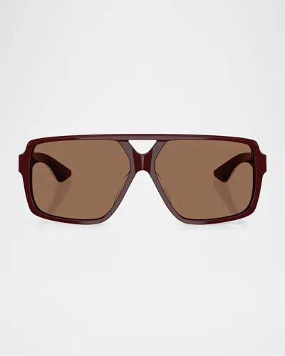 Khaite 1977c Oversized Aviator Sunglasses In Burgunday