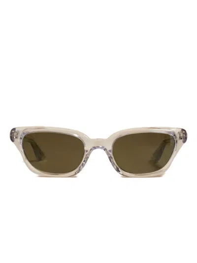 Khaite X Oliver Peoples 1983c Rectangle Sunglasses In Green