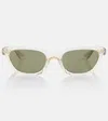 Khaite X Oliver Peoples 1983c Rectangular Sunglasses In Black