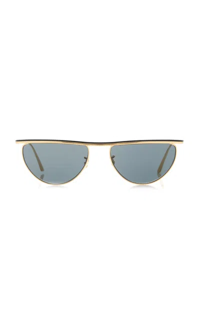 Khaite X Oliver Peoples 1984c D-frame Metal Sunglasses In Gold