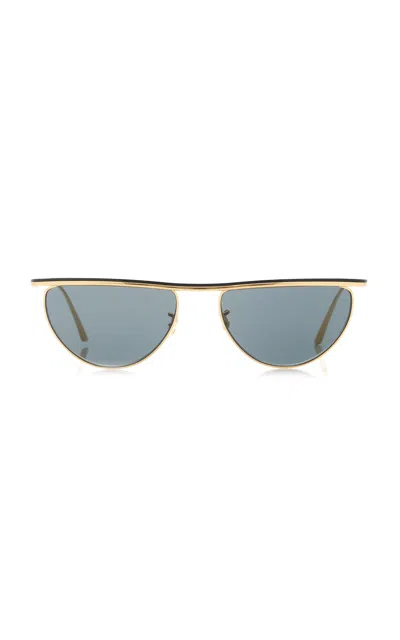 Khaite X Oliver Peoples 1984c D-frame Metal Sunglasses In Black