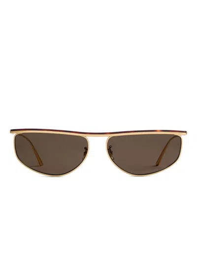 Khaite X Oliver Peoples 1986c Browline Sunglasses In Brown