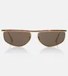 Khaite X Oliver Peoples 1986c Flat-top Sunglasses In Brown