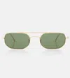 Khaite X Oliver Peoples 1989c Aviator Sunglasses In Green