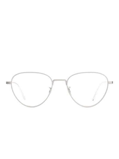 Khaite X Oliver Peoples 1991rx Oval-frame Glasses In Silver