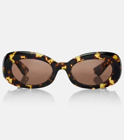 Khaite X Oliver Peoples 1992c Oval Sunglasses In Brown