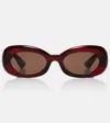Khaite X Oliver Peoples 1992c Oval Sunglasses In Burgundy