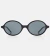 Khaite X Oliver Peoples 2000c Round Sunglasses In Black/black